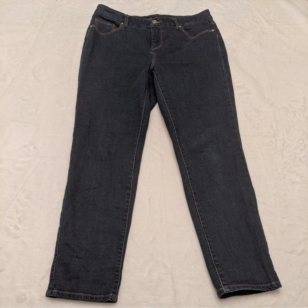 Chico's So Slimming Girlfriend Ankle Jeans Classic Blue